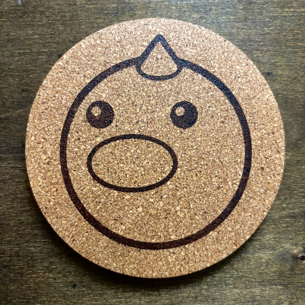 Pokemon Weedle Face Laser Engraved Cork Coaster